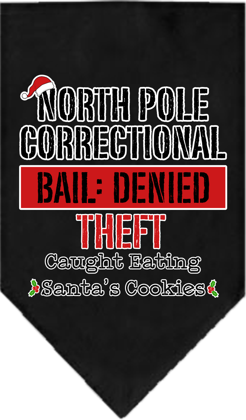 North Pole Correctional Screen Print Bandana Black Size Large